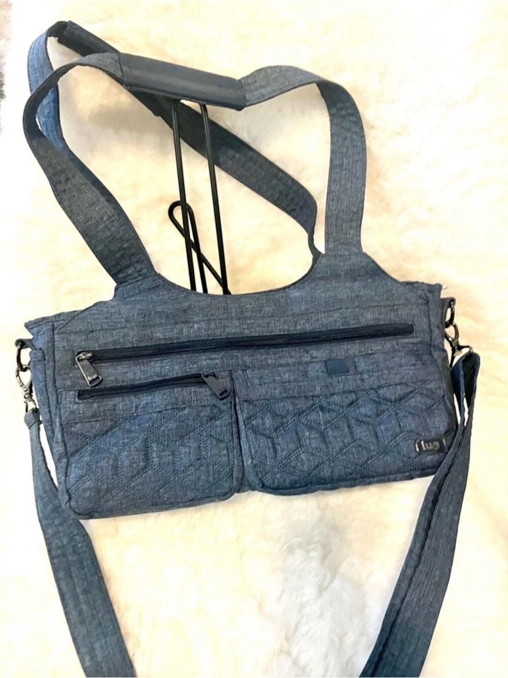 Lug Streetcar East/West Crossbody Bag in Heather Denim Blue